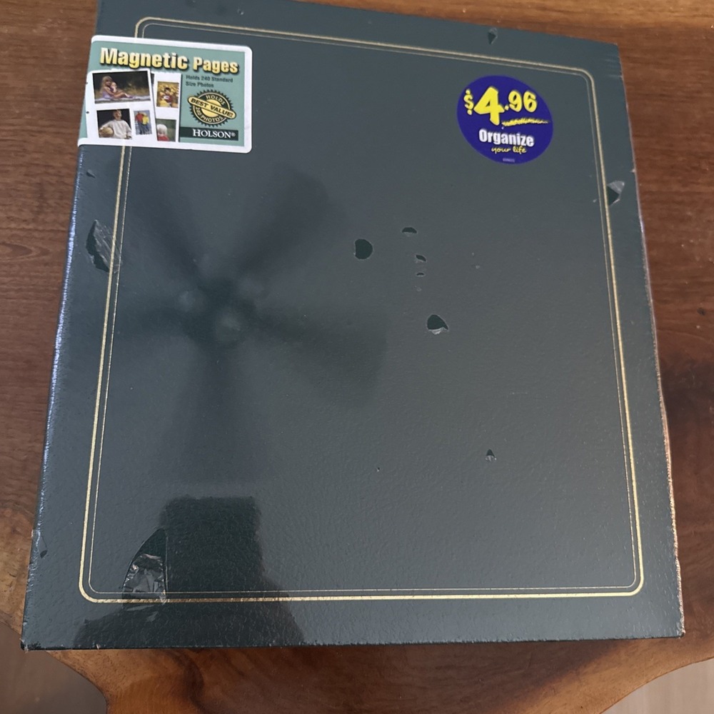 VTG NOS Holson Blue Photo Album Three Ring 100 Self Stick Pages 8" x 10"